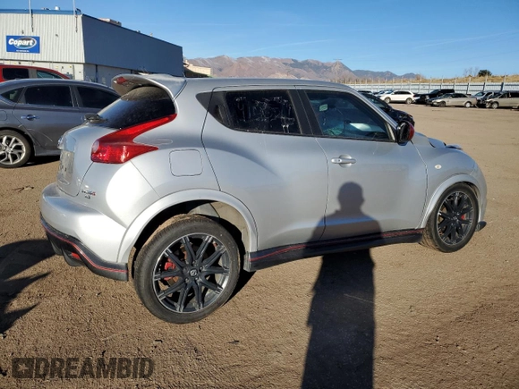 2014 Nissan Juke NISMO RS with VIN JN8DF5MV4ET150707, listed as a Copart auction lot 82986974 with Not Provided miles and Salvage Title. Bid and sale history available at carsss.com. Image 3.