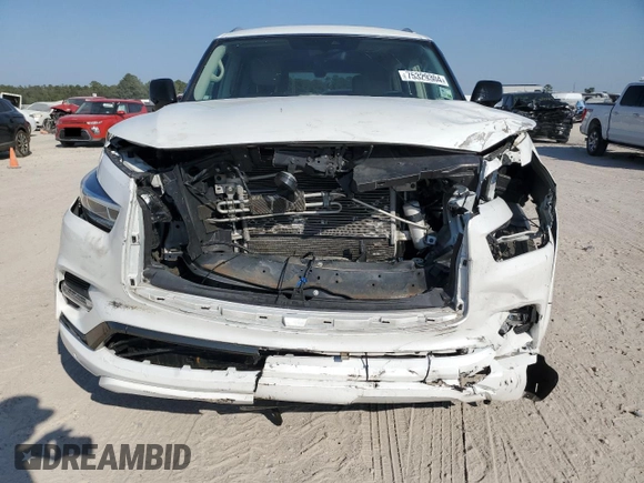 2021 Infiniti QX80 LUXE with VIN JN8AZ2AF2M9715442, listed as a Copart auction lot 75329304 with 26,125 mi miles and Salvage Title. Bid and sale history available at carsss.com. Image 5.