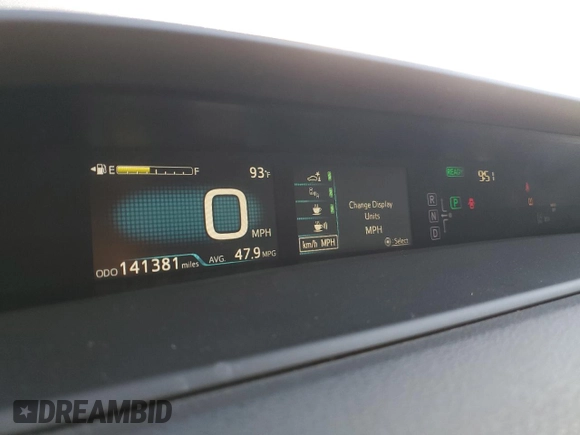 2017 Toyota Prius Two with VIN JTDKBRFU1H3041605, listed as a Copart auction lot 45760435 with 141,381 mi miles and Salvage Title. Bid and sale history available at DreamBid. Image 9.