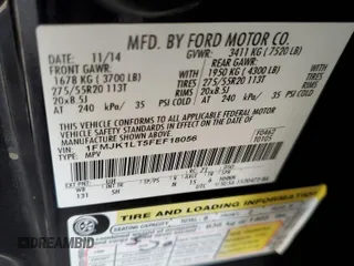 2015 Ford Expedition EL Platinum with VIN 1FMJK1LT5FEF18056, listed as a Copart auction lot 85509714 with 156,219 mi miles and Salvage Title. Bid and sale history available at carsss.com. Image 13.