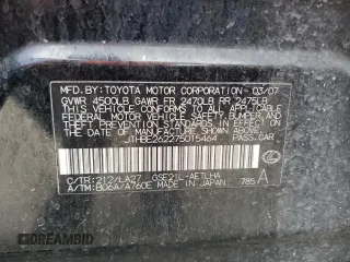 2007 Lexus IS 350 with VIN JTHBE262275015464, listed as a Copart auction lot 55032655 with 157,648 mi miles and Salvage Title. Bid and sale history available at DreamBid. Image 13.