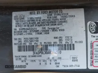 2010 Ford Fusion Hybrid with VIN 3FADP0L30AR376210, listed as a IAAI auction lot 42110727 with 108,897 mi miles. Bid and sale history available at carsss.com. Image 9.