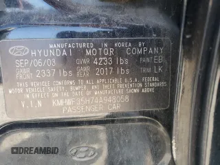 2004 Hyundai Sonata GLS with VIN KMHWF35H74A948058, listed as a Copart auction lot 51962605 with 168,382 mi miles and Clean Title. Bid and sale history available at carsss.com. Image 14.