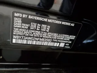 2022 BMW i4 eDrive40 z VIN WBY73AW02NFM83593, wystawiony jako Copart lot #69718443 z przebiegiem 3 352 mil mil oraz . Historia ofert i sprzedaży dostępna na DreamBid. Obrazek 12.
