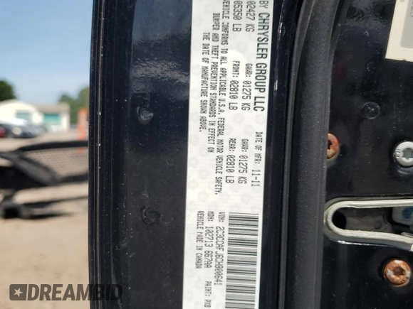 2012 Chrysler 300 SRT8 with VIN 2C3CCAFJ6CH800641, listed as a Copart auction lot 61313094 with 107,426 mi miles and Salvage Title. Bid and sale history available at carsss.com. Image 15.