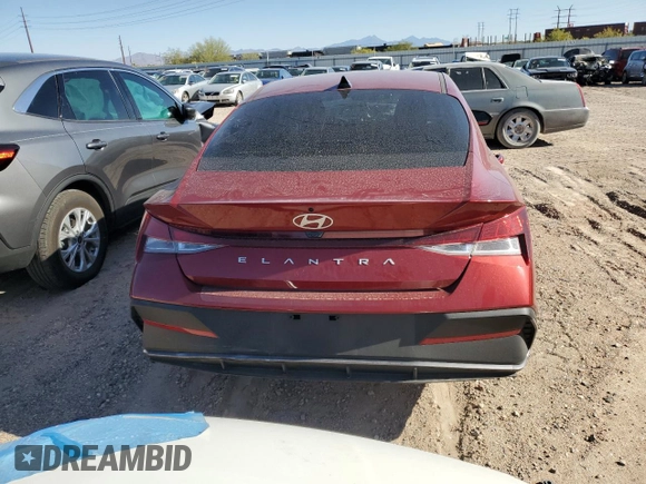 2024 Hyundai Elantra SEL with VIN KMHLM4DG7RU761240, listed as a Copart auction lot 54633445 with 6,782 mi miles and Salvage Title. Bid and sale history available at carsss.com. Image 6.