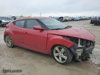 2013 Hyundai Veloster w/Gray Int with VIN KMHTC6AD6DU137589, listed as a Copart auction lot 42209225 with 0 mi miles and Salvage Title. Bid and sale history available at carsss.com. Image 4.
