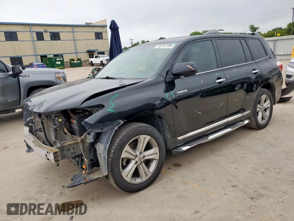 2012 Toyota Highlander Limited with VIN 5TDYK3EHXCS081555, listed as a Copart auction lot 58797705 with 237,476 mi miles and Salvage title. Bid and sale history available at DreamBid. Image 1.