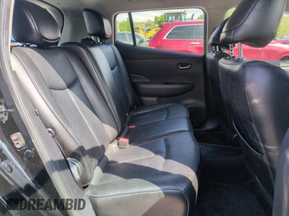 2015 Nissan LEAF SL with VIN 1N4AZ0CP1FC332321, listed as a Copart auction lot 59808425 with 54,744 mi miles and Salvage title. Bid and sale history available at DreamBid. Image 10.