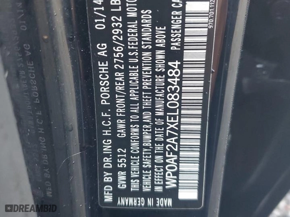 2014 Porsche Panamera GTS with VIN WP0AF2A7XEL083484, listed as a Copart auction lot 73718714 with 0 mi miles and Non Repairable. Bid and sale history available at carsss.com. Image 13.