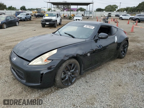 2015 Nissan 370Z with VIN JN1AZ4EH8FM444456, listed as a Copart auction lot 76279024 with 58,513 mi miles and Salvage Title. Bid and sale history available at carsss.com. Image 1.