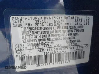 2016 Nissan Sentra SV with VIN 3N1AB7AP8GY253119, listed as a IAAI auction lot 41320608 with Not Provided miles and . Bid and sale history available at DreamBid. Image 9.