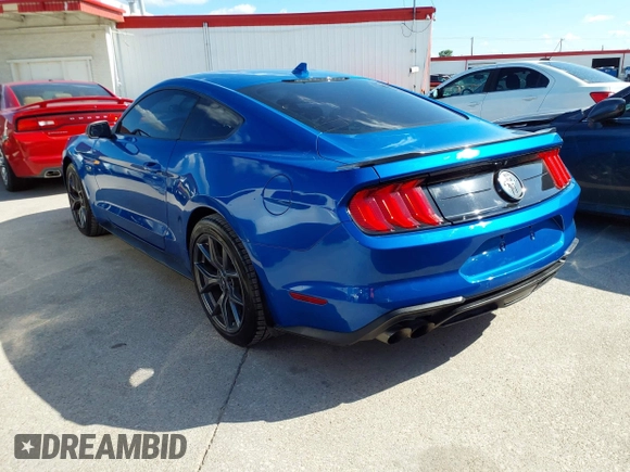 2021 Ford Mustang EcoBoost with VIN 1FA6P8TD9M5128237, listed as a IAAI auction lot 42103583 with 39,383 mi miles. Bid and sale history available at carsss.com. Image 3.