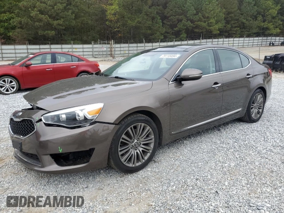 2014 Kia Cadenza Premium with VIN KNALN4D71E5129725, listed as a Copart auction lot 79110494 with 76,919 mi miles and Salvage Title. Bid and sale history available at carsss.com. Image 1.