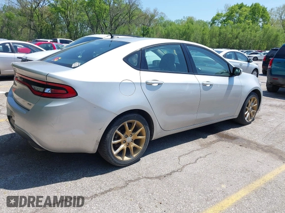 2013 Dodge Dart SXT with VIN 1C3CDFBAXDD289370, listed as a IAAI auction lot 42073183 with 109,393 mi miles. Bid and sale history available at carsss.com. Image 4.