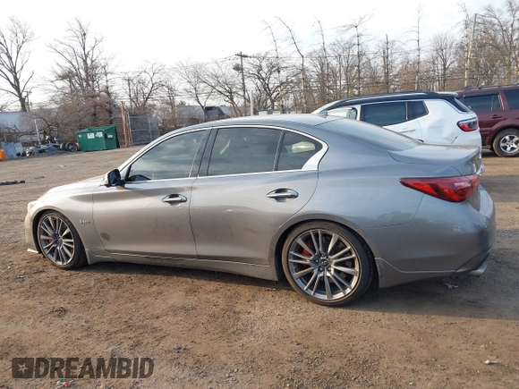 2019 Infiniti Q50 Red Sport 400 with VIN JN1FV7AP3KM760678, listed as a IAAI auction lot 41771176 with 31,562 mi miles and . Bid and sale history available at DreamBid. Image 14.