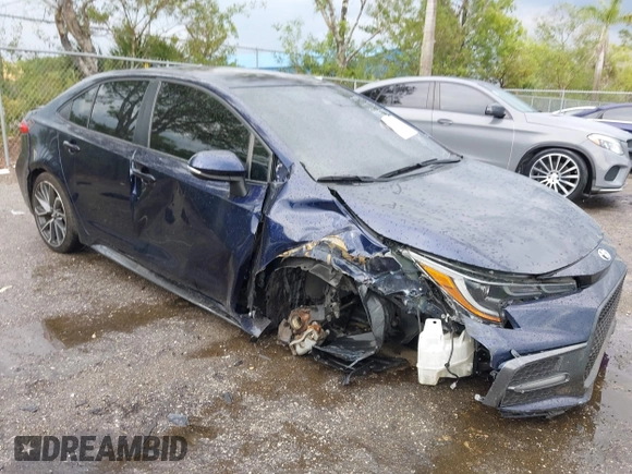 2021 Toyota Corolla SE with VIN JTDS4MCE6MJ054785, listed as a IAAI auction lot 41881709 with 62,833 mi miles. Bid and sale history available at carsss.com. Image 1.