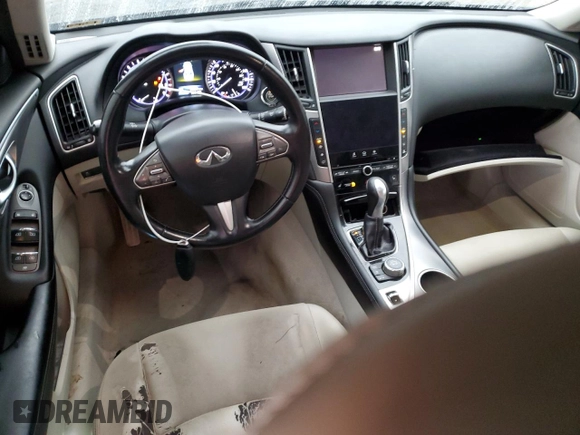 2015 Infiniti Q50 Premium with VIN JN1BV7AP0FM350554, listed as a Copart auction lot 45019465 with 95,069 mi miles and Salvage Title. Bid and sale history available at DreamBid. Image 8.