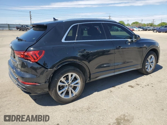 2022 Audi Q3 S line Premium z VIN WA1DECF38N1148303, wystawiony jako Copart lot #57600735 z przebiegiem 25 157 mil mil oraz Szkoda całkowita • Salvage title. Historia ofert i sprzedaży dostępna na DreamBid. Obrazek 3.