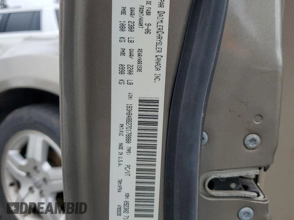 2007 Dodge Caliber SXT with VIN 1B3HB48B27D178880, listed as a Copart auction lot 45769405 with 95,178 mi miles and Salvage Title. Bid and sale history available at DreamBid. Image 15.