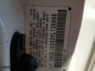 2000 Honda Civic EX with VIN 1HGEJ8243YL126866, listed as a Copart auction lot 49469035 with 198,103 mi miles and Salvage Title. Bid and sale history available at carsss.com. Image 13.