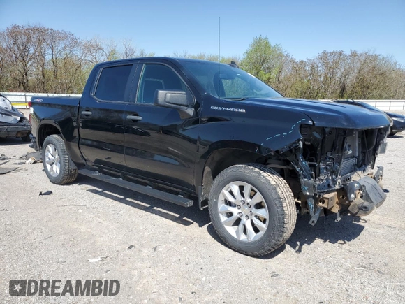 2021 Chevrolet Silverado 1500 Custom with VIN 1GCPYBEK1MZ218107, listed as a Copart auction lot 51285875 with 92,619 mi miles and Salvage Title. Bid and sale history available at DreamBid. Image 4.