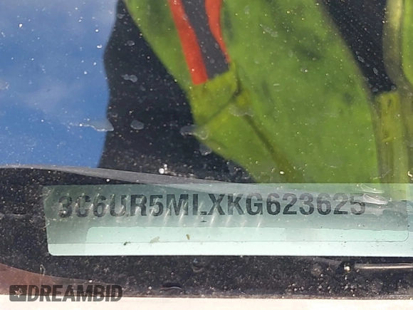 2019 Ram 2500 Lone Star z VIN 3C6UR5MLXKG623625, wystawiony jako IAAI lot #41082618 z przebiegiem 81 521 mil mil oraz . Historia ofert i sprzedaży dostępna na DreamBid. Obrazek 9.