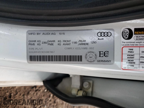2016 Audi S6 Prestige with VIN WAUHFAFC9GN087867, listed as a Copart auction lot 88780915 with 60,895 mi miles and Salvage Title. Bid and sale history available at carsss.com. Image 13.