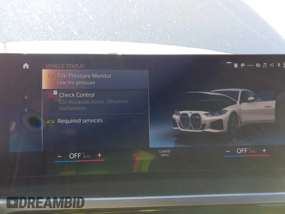 2023 BMW i4 eDrive40 z VIN WBY73AW08PFN72118, wystawiony jako IAAI lot #41849570 z przebiegiem 27 118 mil mil oraz . Historia ofert i sprzedaży dostępna na DreamBid. Obrazek 19.