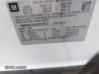 2017 GMC Acadia SLE z VIN 1GKKNKLAXHZ212572, wystawiony jako IAAI lot #42385441 z przebiegiem 127 974 mil mil oraz . Historia ofert i sprzedaży dostępna na DreamBid. Obrazek 9.