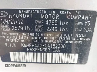 2012 Hyundai Azera z VIN KMHFH4JGXCA182208, wystawiony jako IAAI lot #42559319 z przebiegiem 236 086 mil mil oraz . Historia ofert i sprzedaży dostępna na DreamBid. Obrazek 9.