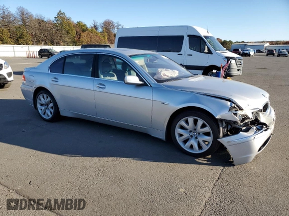 2003 BMW 7 Series 745Li with VIN WBAGN63433DS43345, listed as a Copart auction lot 81220114 with Not Provided miles and Non Repairable. Bid and sale history available at carsss.com. Image 4.