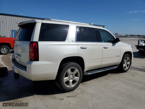 2015 Chevrolet Tahoe LTZ with VIN 1GNSCCKC0FR639998, listed as a Copart auction lot 46825225 with 0 mi miles and Salvage Title. Bid and sale history available at carsss.com. Image 3.