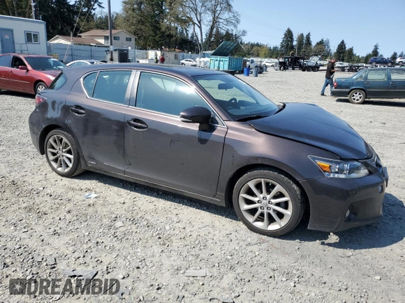 2012 Lexus CT 200h with VIN JTHKD5BH3C2112182, listed as a Copart auction lot 54453715 with 91,378 mi miles and Salvage Title. Bid and sale history available at carsss.com. Image 4.
