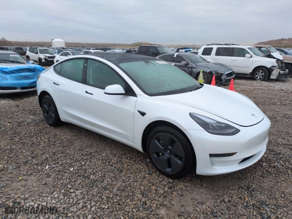 2023 Tesla Model 3 with VIN 5YJ3E1EA2PF665029, listed as a Copart auction lot 49822915 with 35,714 mi miles and Salvage Title. Bid and sale history available at carsss.com. Image 4.