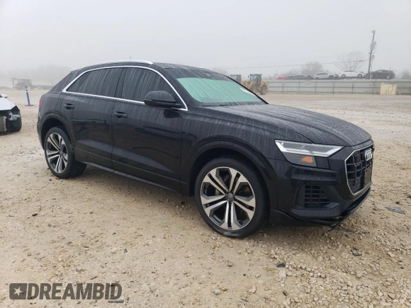 2020 Audi Q8 Premium Plus with VIN WA1BVAF10LD000667, listed as a Copart auction lot 43176355 with 71,253 mi miles and Salvage Title. Bid and sale history available at carsss.com. Image 4.
