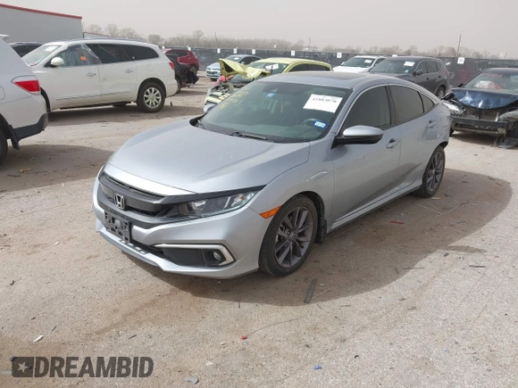 2020 Honda Civic Sedan EX with VIN 19XFC1F39LE000129, listed as a IAAI auction lot 41803070 with 38,638 mi miles. Bid and sale history available at carsss.com. Image 2.