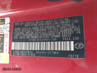 2010 Toyota Camry with VIN 4T4BF3EK3AR041186, listed as a IAAI auction lot 41837336 with 291,064 mi miles. Bid and sale history available at carsss.com. Image 9.