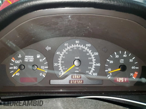 1997 Mercedes-Benz C 230/260/280/320 with VIN WDBHA28E6VF550639, listed as a Copart auction lot 59131195 with 72,722 mi miles and Salvage title. Bid and sale history available at DreamBid. Image 9.