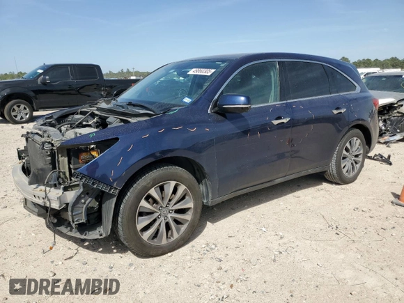 2014 Acura MDX Technology with VIN 5FRYD3H41EB001441, listed as a Copart auction lot 49860305 with 205,236 mi miles and Salvage Title. Bid and sale history available at DreamBid. Image 1.