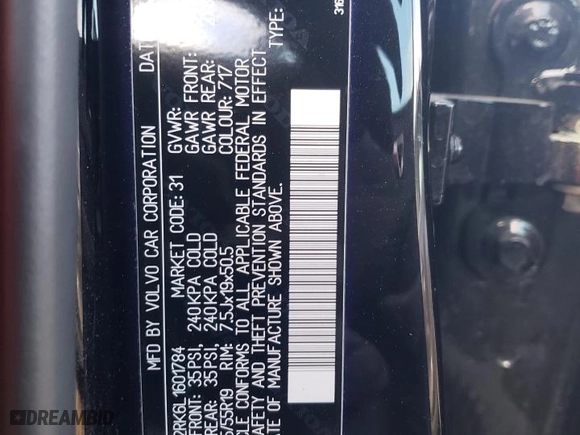 2020 Volvo XC60 Momentum with VIN YV4102RK6L1601784, listed as a Copart auction lot 45097535 with 62,984 mi miles and Salvage Title. Bid and sale history available at carsss.com. Image 13.