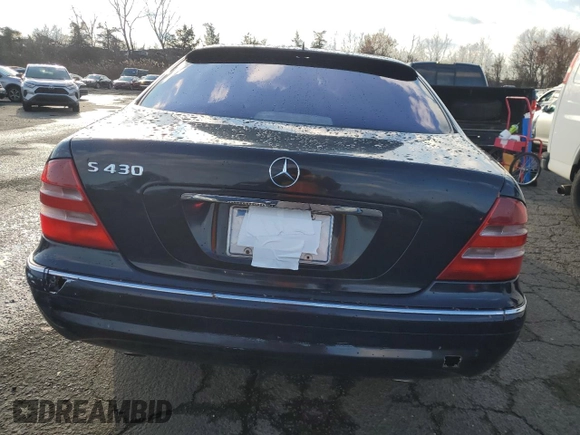 2001 Mercedes-Benz S-Class with VIN WDBNG70J11A203069, listed as a Copart auction lot 84256714 with 0 mi miles and Salvage Title. Bid and sale history available at carsss.com. Image 6.