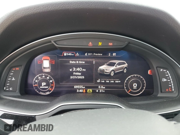 2019 Audi Q7 Prestige with VIN WA1VAAF79KD007533, listed as a Copart auction lot 46195905 with 69,555 mi miles and Salvage Title. Bid and sale history available at carsss.com. Image 9.