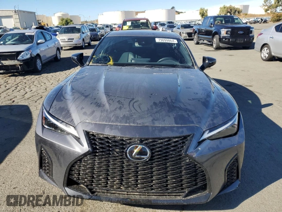 2024 Lexus IS with VIN JTHAP1D20R5005277, listed as a Copart auction lot 79099864 with 6,297 mi miles and Salvage Title. Bid and sale history available at carsss.com. Image 5.