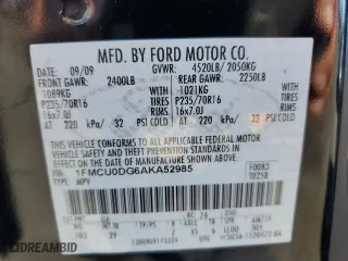 2010 Ford Escape XLT with VIN 1FMCU0DG6AKA52985, listed as a Copart auction lot 50571045 with 114,802 mi miles and Clean Title. Bid and sale history available at carsss.com. Image 12.