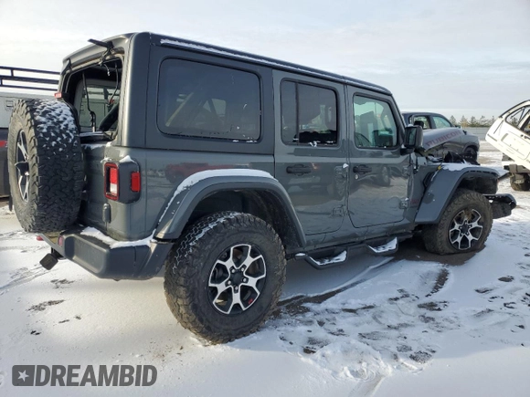 2021 Jeep Wrangler Unlimited Rubicon with VIN 1C4HJXFG0MW564456, listed as a Copart auction lot 81616694 with 0 mi miles and Salvage Title. Bid and sale history available at carsss.com. Image 3.