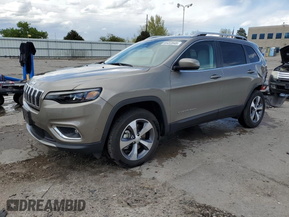 2020 Jeep Cherokee Limited with VIN 1C4PJMDXXLD616411, listed as a Copart auction lot 55453845 with 14,510 mi miles and Salvage title. Bid and sale history available at DreamBid. Image 1.