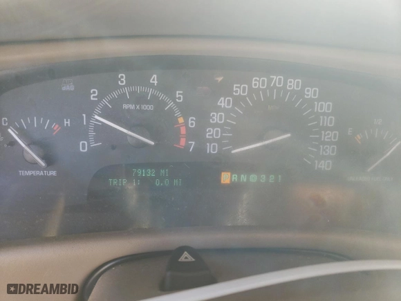 1999 Buick Park Avenue with VIN 1G4CW52K1X4637338, listed as a Copart auction lot 74958104 with 79,132 mi miles and Salvage Title. Bid and sale history available at carsss.com. Image 9.