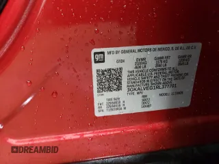 2024 GMC Terrain SLT z VIN 3GKALVEG1RL377701, wystawiony jako Copart lot #48513595 z przebiegiem 4 039 mil mil oraz Szkoda całkowita • Salvage title. Historia ofert i sprzedaży dostępna na DreamBid. Obrazek 13.