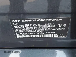 2019 BMW X5 xDrive40i with VIN 5UXCR6C51KLL64523, listed as a IAAI auction lot 42015761 with 90,371 mi miles and . Bid and sale history available at DreamBid. Image 9.